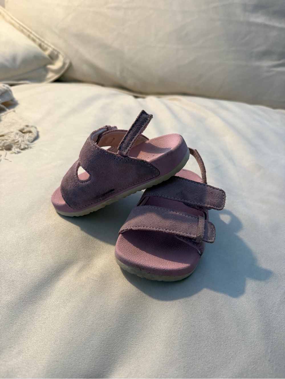 Kids Reef Little Ojai Suede Double-Strap Purple Sandals